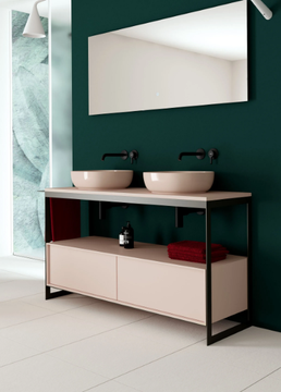 SOLID - Double metal vanity unit with towel rail by Scarabeo Ceramiche - view 3